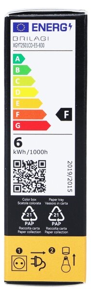 LED filamentová žiarovka T25 E14/6W/230V 3000K - Brilagi