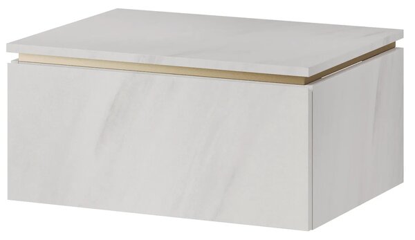 Szynaka Závěsná skříňka pod umyvadlo Letto 03 60 cm bílý mramor/zlatá