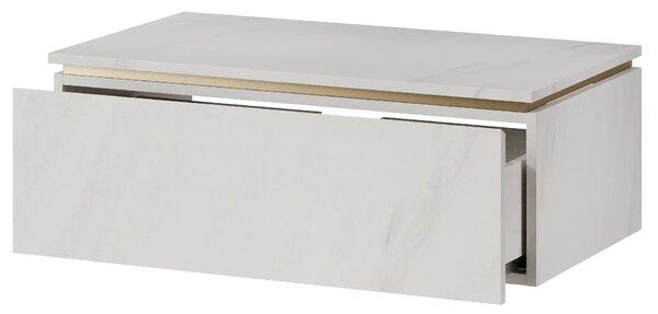 Szynaka Závěsná skříňka pod umyvadlo Letto 02 80 cm bílý mramor/zlatá