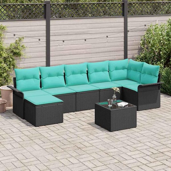 Maison Exclusive - Záhradný nábytok s vankúmi 8 ks ierny Poly-rattan