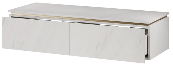 Szynaka Závěsná skříňka pod umyvadlo Letto 01 120 cm bílý mramor/zlatá