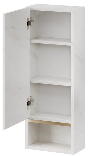 Szynaka Závěsná koupelnová skříňka Letto 05 30 cm bílý mramor/zlatá