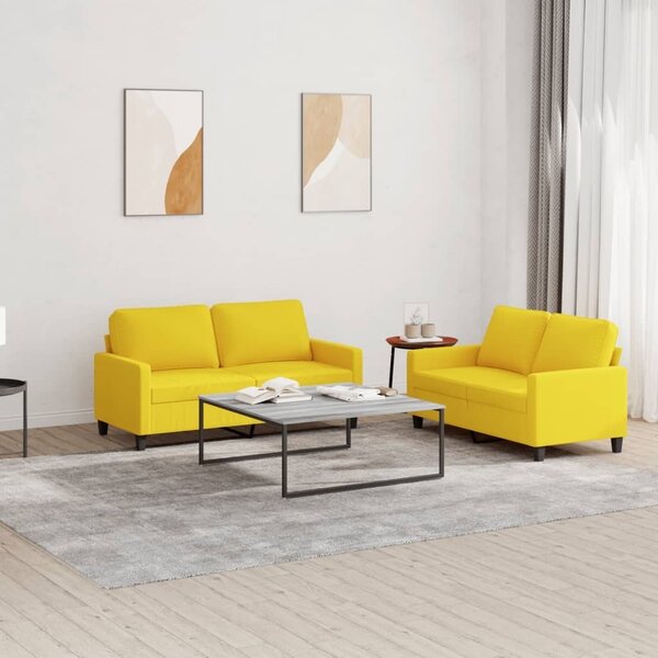Maison Exclusive – 2-dielna sedacia súprava s vankúšmi, svetložltá látka