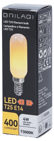 LED žiarovka FILAMENT T25 E14/4W/230V 3000K - Brilagi