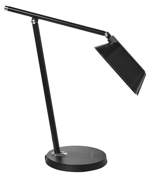 Stolná LED lampa čierna syntetický materiál so stmievačom a časovačom dotyková nastaviteľná moderná kancelária