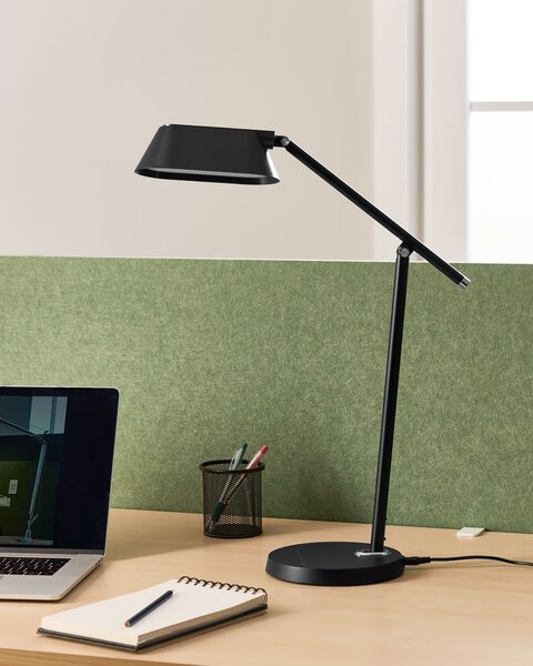 Stolná LED lampa čierna syntetický materiál so stmievačom a časovačom dotyková nastaviteľná moderná kancelária