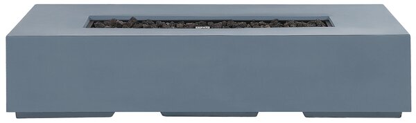 Ohnisko sivé MgO oceľ 143 x 71 cm obdĺžnikový tvar propánový ohrievač záhrada terasa exteriér