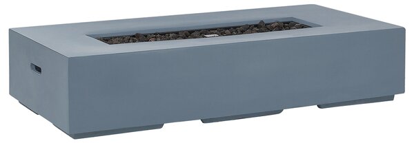 Ohnisko sivé MgO oceľ 143 x 71 cm obdĺžnikový tvar propánový ohrievač záhrada terasa exteriér