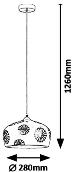 Rabalux 6050 - Závesný luster na lanku GINGER 1xE27/60W/230V