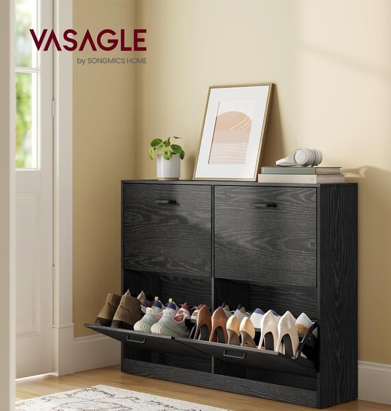 SONGMICS Výklopný topánkovník Vasagle Klein 105,5 cm čierny
