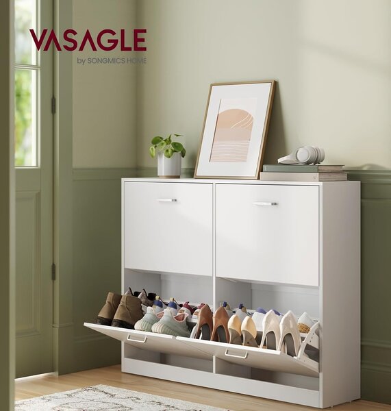 SONGMICS Výklopný botník Vasagle Klein 105,5 cm biely