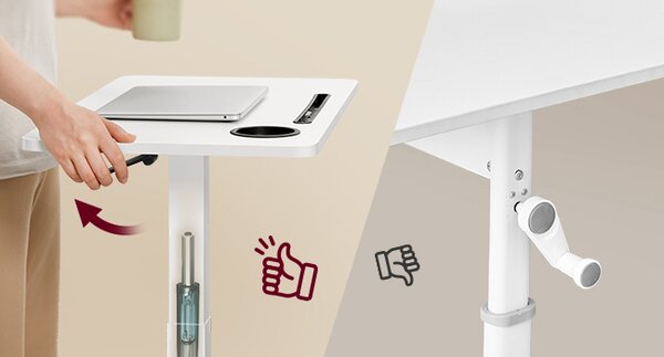 SONGMICS Výškovo nastaviteľný odkladací stolík Vasagle Elev 70 cm biely