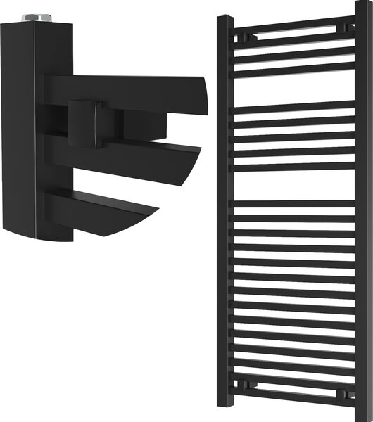 Granitan | Kúpeľňový radiátor BERGEN - 120x50 cm - čierny - moderný dizajn - ohrievač uterákov