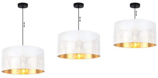 Závesné svietidlo Asti0, 1x biele PVC tienidlo, (fi 40cm), g, b