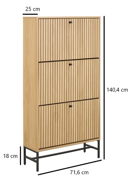 Actona Výklopný botník ALBANY 71,6 cm dub prírodný