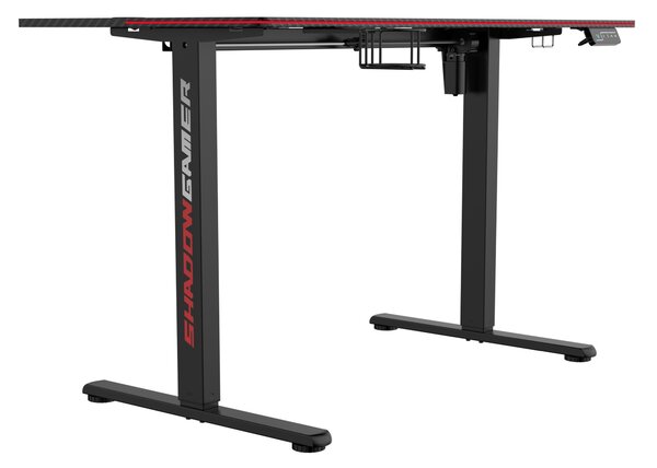 TZB Výškovo nastaviteľný elektrický herný stôl SHADOW GAMER 2.0 LED RGB 120 cm čierny
