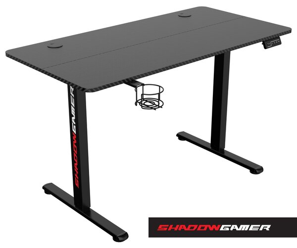 TZB Výškovo nastaviteľný elektrický herný stôl SHADOW GAMER 1.0 120 cm čierny