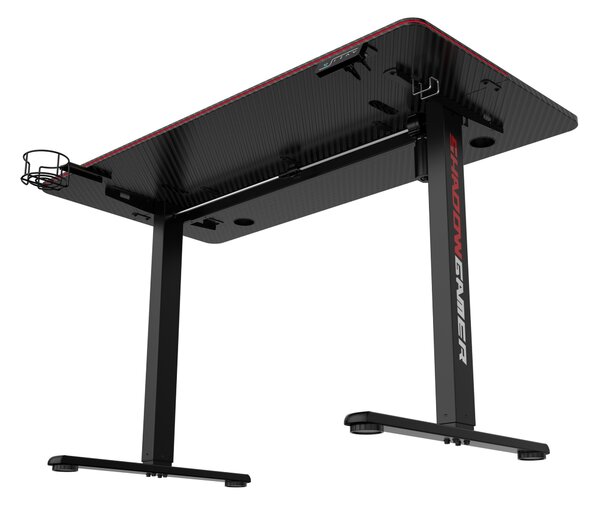 TZB Výškovo nastaviteľný elektrický herný stôl SHADOW GAMER 2.0 LED RGB 120 cm čierny