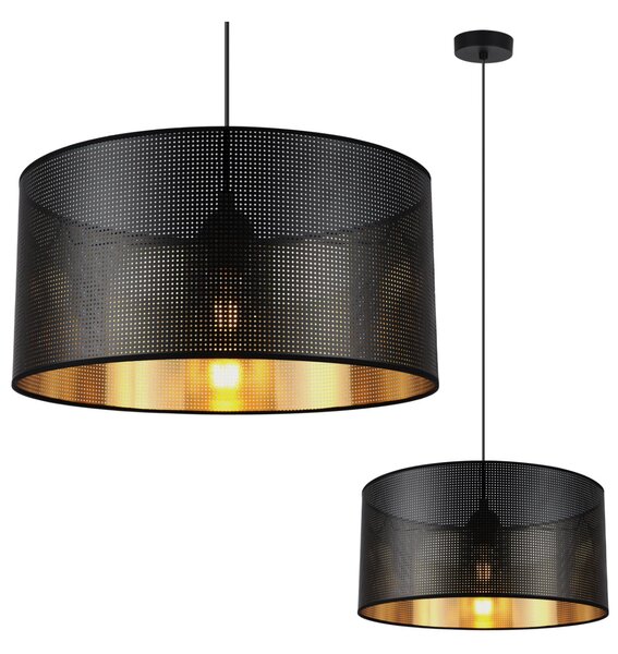 Závesné svietidlo Asti0, 1x čierne PVC tienidlo, (fi 40cm), g, b