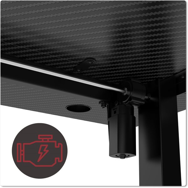 TZB Výškovo nastaviteľný elektrický herný stôl SHADOW GAMER 1.0 120 cm čierny
