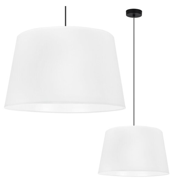 Závesné svietidlo Gaja, 1x biele textilné tienidlo, (fi 44cm), b