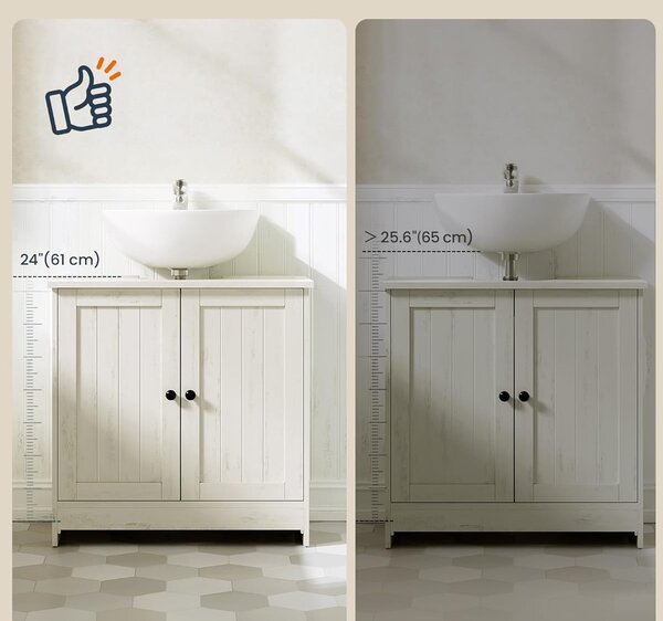 SONGMICS Skříňka pod umyvadlo Ronja 60 cm rustikální bílá