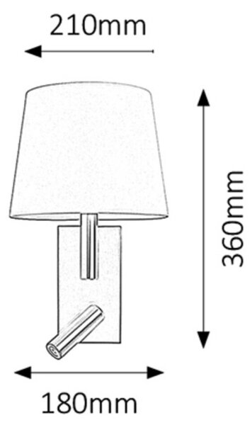 Rabalux 6539 - Nástenné svietidlo HARVEY E27/40W + LED/3W