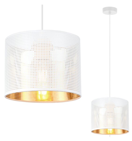 Závesné svietidlo Asti0, 1x biele PVC tienidlo, (fi 20cm), g, w