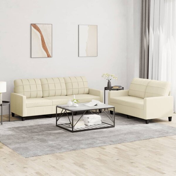 Maison Exclusive – 2-dielna sedacia súprava s vankúšmi, krémová umelá koža