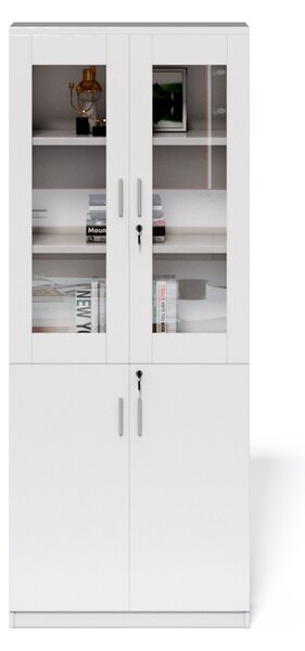 Vysoká kancelárska skriňa Houseland Prime Neo 02 80 cm biela