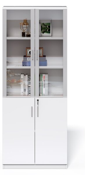Vysoká kancelárska skriňa Houseland Prime Neo 04 80 cm biela
