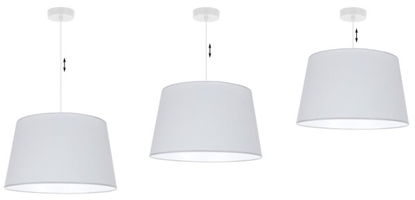 Závesné svietidlo Gaja, 1x svetlosivé textilné tienidlo, (fi 44cm), w