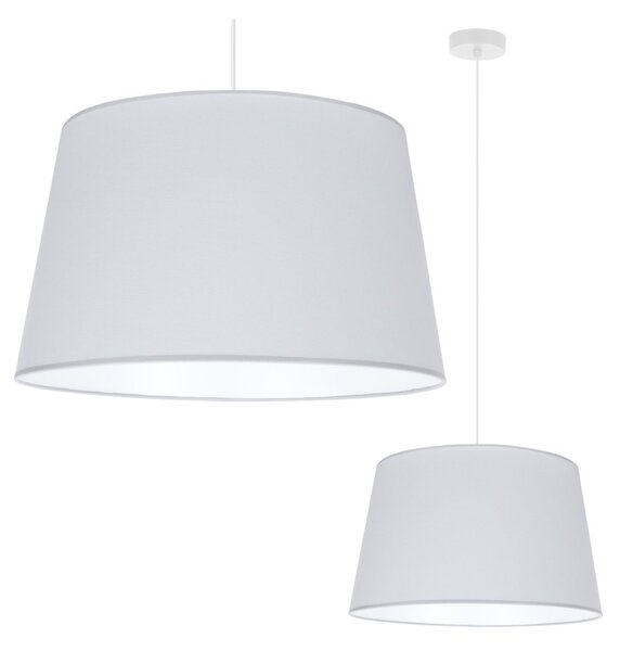 Závesné svietidlo Gaja, 1x svetlosivé textilné tienidlo, (fi 44cm), w