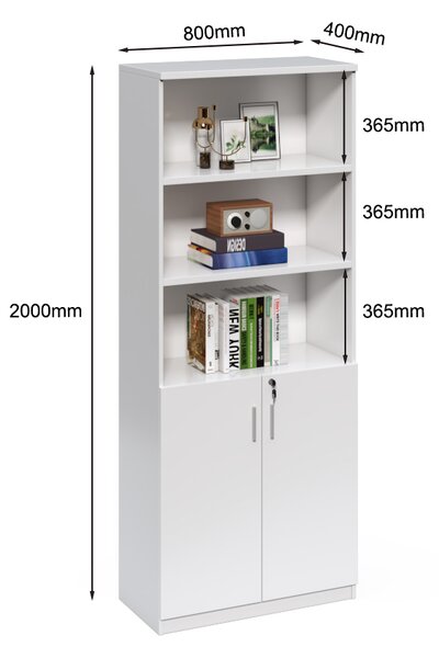 Vysoká kancelárska skriňa Houseland Prime Neo 01 80 cm biela
