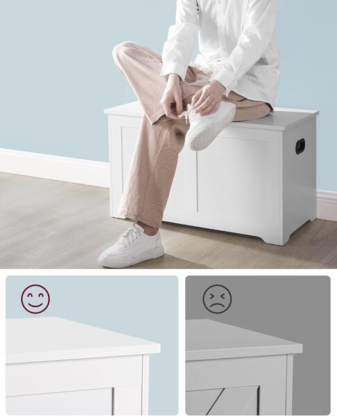 SONGMICS Truhla s úložným prostorem a lavicí Vasagle Minimal 80 cm bílá