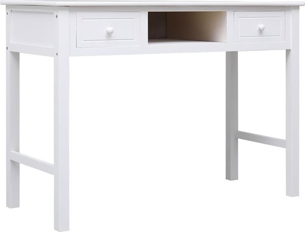 Maison Exclusive – Písací stôl, biely, 108 x 45 x 76 cm, masívne drevo paulownia
