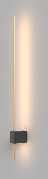 Maytoni LED nástenné svietidlo Pars, 62,3 cm, čierna/zlatá, hliník, Čierna, Obývacia izba / jedáleň, Hliník, Moderný