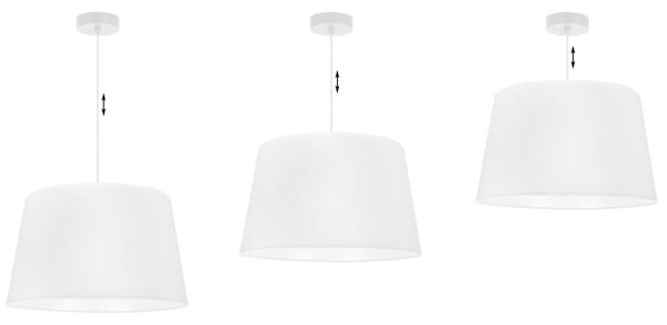 Závesné svietidlo Gaja, 1x biele textilné tienidlo, (fi 44cm), w