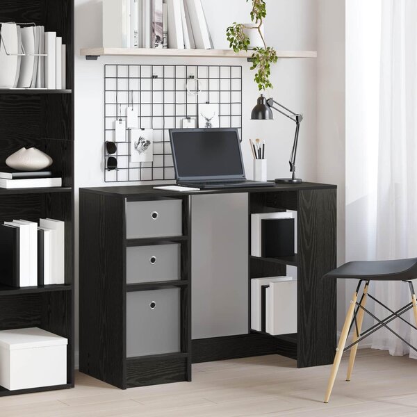 Maison Exclusive – písací stôl, čierna farba, vzhľad dubového dreva, materiál: drevotrieska