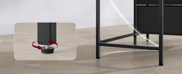 SONGMICS Psací stůl s nabíjecí stanicí Vasagle Unos 140 cm černý