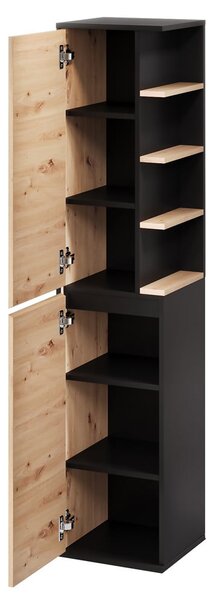 Szynaka Vysoká kúpeľňová skrinka Mossa 70 35 cm ľavá dub Artisan/čierna