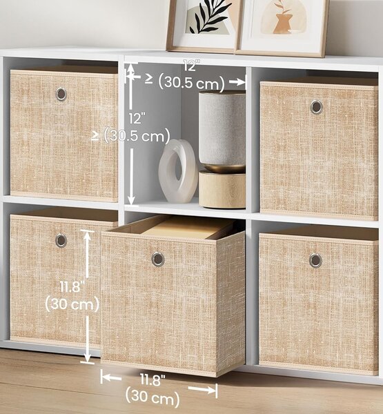 SONGMICS Sada 6 ks skládacích úložných boxů Teria béžová