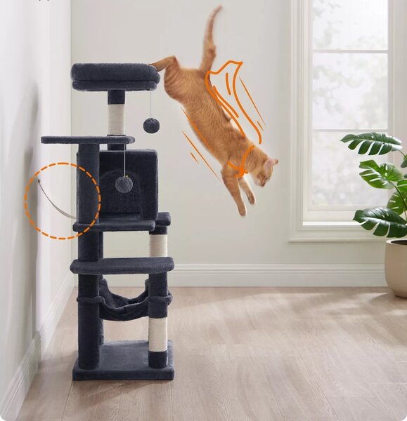 SONGMICS Škrabadlo pro kočky Piti 112 cm šedé