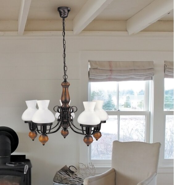 Rabalux 7079 - Luster na reťazi PETRONEL 5xE27/60W/230V