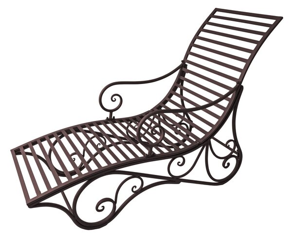 Tmavohnedé kovové záhradné ležadlo Kuwa – Garden Pleasure