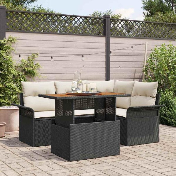Maison Exclusive - Záhradný nábytok s úloným priestorom 5 ks ierny Poly Rattan