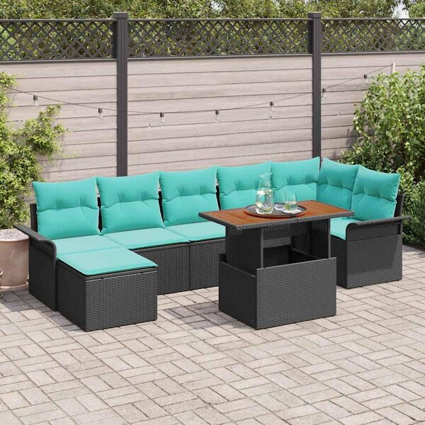 Maison Exclusive - Záhradný nábytok s úloným priestorom 8 ks ierny Poly Rattan