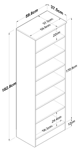 Kalune Design Vysoký botník Pajo 60 cm orech/biely