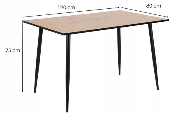 Actona Jídelní set Wilma 120 cm dub divoký/černý