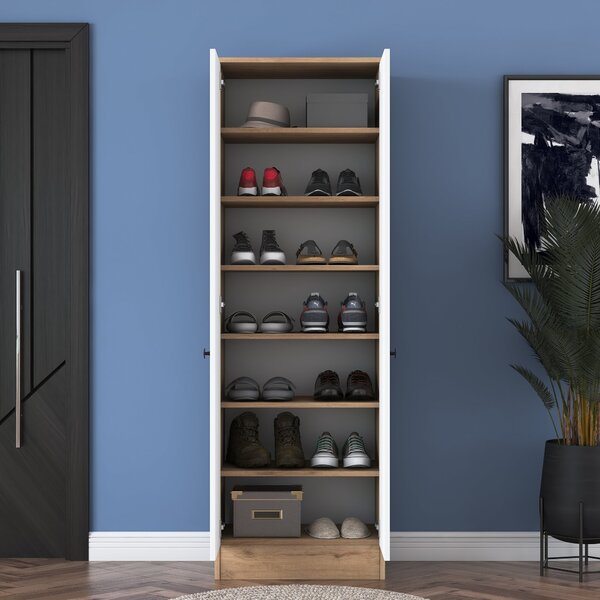 Kalune Design Vysoký botník Pajo 60 cm orech/biely